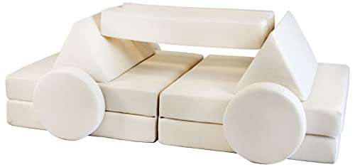 Velinda Spielsofa Modulsofa Spielmöbel modulares Kindersofa Familienmöbel Bausteine-Set (Farbe: cremefarben) von Velinda