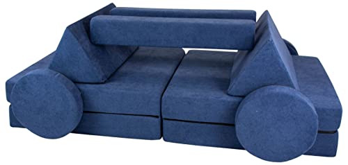 Velinda Spielsofa Modulsofa Spielmöbel modulares Kindersofa Familienmöbel Bausteine-Set (Farbe: dunkelblau) von Velinda