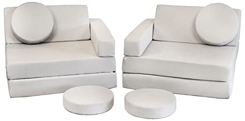 Velinda Spielsofa Modulsofa Spielmöbel modulares Kindersofa Familienmöbel Bausteine-Set (Farbe: grau) von Velinda