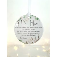Mutter Der Braut Hochzeitsgeschenk, Personalisiertes Motb Geschenk, Dankeschön Vom Bräutigam, Hochzeitserinnchen, Blatt Dekoration Ornament von Vellamaes