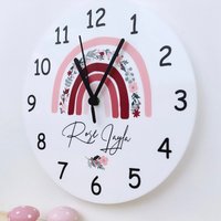Personalisierte Regenbogen Kinderzimmer Uhr Silent Girls Schlafzimmer Dekor von Vellamaes