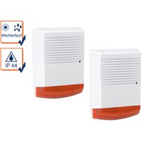2er Set Sirenen Attrappe mit blinkender led wetterfest Batteriebetrieb von Velleman