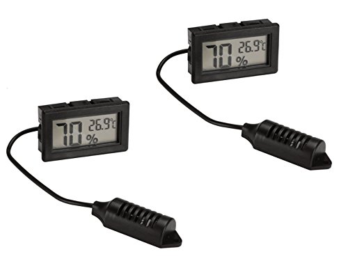2er Set digital Einbau Hygrometer und Thermometer, Luftfeuchtigkeit + Temperatur von Velleman