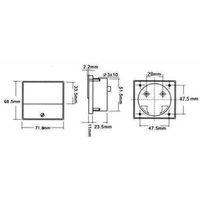 Velleman - Hope Sun Panel-Voltmeter, analog, zum Einbauen, zur Messung von Gleichspannungen bis zu 50 v, mit Nullregler, 70 x 60 mm von Velleman