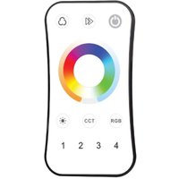 HeySmart RGB CCT LED Controller, RF Funkfernbedienung, 4 Zonen, 2.4 GHz, LED Stripe Dimmer 12V 24V, für RGB RGBW und CCT Stripes, Farbe und von Velleman