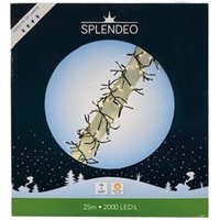 Splendeo - Extreme density lightchain - 2000 LEDs - Arizona white (blass Orange) - schwarzes Kabel - 25 m - Zuleitung: 3 m - Transformator von SPLENDEO