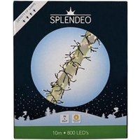 Splendeo - Extreme density lightchain - 800 LEDs - Arizona white (blass Orange) - schwarzes Kabel - 10 m - Zuleitung: 3 m - Transformator von SPLENDEO