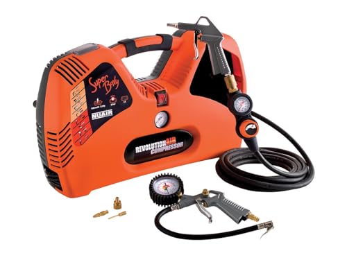 NUAIR Kompressor, 2 L, 1.5 PS, 8 bar, ölfrei, tragbar, 1100 W, 97 dB, 195 l/min, orange von Velleman