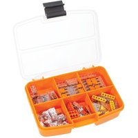 Perel Sortimentskasten mit Wago Verbindungsklemmen mit Hebeln, Set 65-tlg., Koffer Sortierbox orange mit 65 Verbindungsklemme für alle Leiterarten, von Velleman