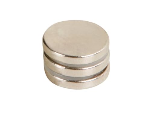 Velleman Magnet, Ultra stark, 3 Stück, rund, Ø 12 x 3 mm, Neodym, Silber, ideal für Kühlschrank oder Magnetboard von Velleman