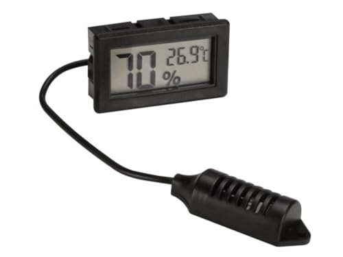 Velleman Digitales Einbau Thermometer/Hygrometer, großes Display, ABS-Gehäuse, Messbereich -50 °C bis 70 °C, Luftfeuchtigkeit 10-99% von Velleman