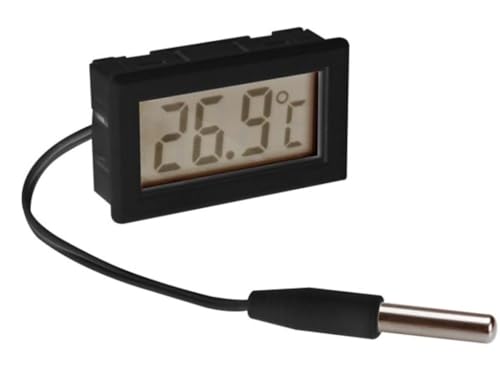 Velleman Digitaler Einbau-Thermometer, großes Display, ABS-Gehäuse, -50-100 °C, gut ablesbar von Velleman