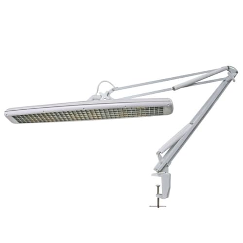 Velleman Verstellbare Schreibtischlampe mit Klemmbefestigung, Schwenkarm, Ein-/Ausschalter, Länge 105 cm, Breite 60 cm, mit 3x T5 14 W Leuchtstoffröhren, 2700 Lumen, 6500 K, weiß von Velleman