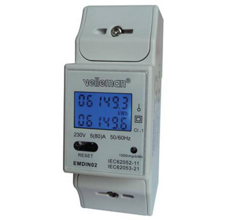 Velleman Energiekostenmessgerät Velleman EMDIN02 Energiekosten-Messgerät, EMDIN02 von Velleman