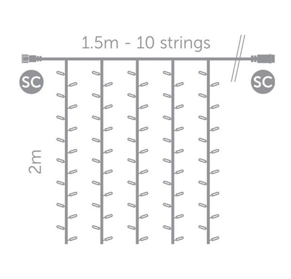 Velleman Flutlichtstrahler Simply-connect Pro Line - curtain light extension - 1.5 x 2 m - 220 LE Velleman Flutlichtstrahler Simply-connect Pro Line - curtain light extension - 1.5 x 2 m - 220 LE von Velleman