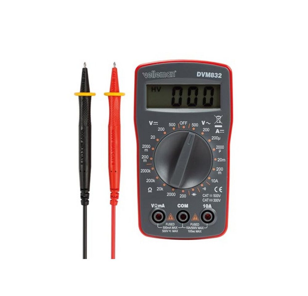 Velleman Multimeter Digital-multimeter cat ii 500 v / cat iii 300 v 10 a 1999 zählungen von Velleman