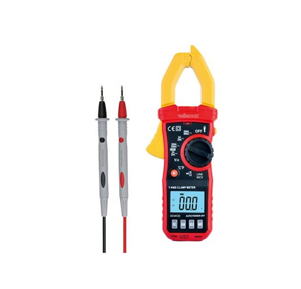 Velleman Multimeter Digitale stromzange cat iii 600 v ac ncv mit data-hold-funktion, (1 St) von Velleman