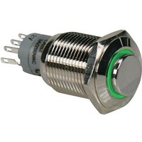 Velleman - Runder hoher Schalter aus Metall - spdt 1na 1nc - grüner Ring von Velleman