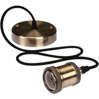 Velleman - Universal Schnurpendel für Hängelampe E27 Bronze / Kabel Textil Schwarz, ø 8,5cm von Velleman
