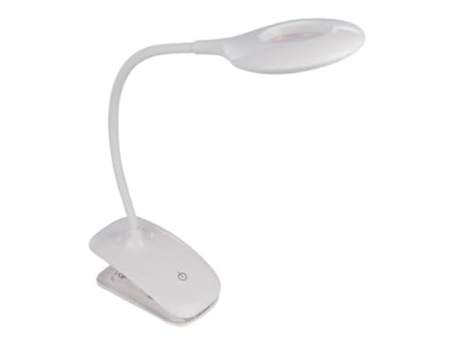 Velleman LED-Lupenleuchte, Klemm- oder Tischfuß, Schwanenhals, dimmbar, 20 LEDs, USB-wiederaufladbarer Akku, Vergrößerung 3x, Weiß von Velleman