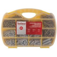 Toolland - spannplattenschrauben- & dübel-set - 632-tlg. von TOOLLAND