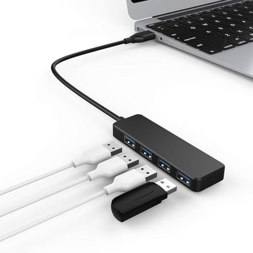 USB-A-Hub mit 4 Anschlüssen, schmaler und tragbarer USB-Splitter, wandelt 1 USB-Anschluss in 4 USB-A-Hub mit 4 Anschlüssen, schmaler und tragbarer USB-Splitter, wandelt 1 USB-Anschluss in 4 von Vellichor