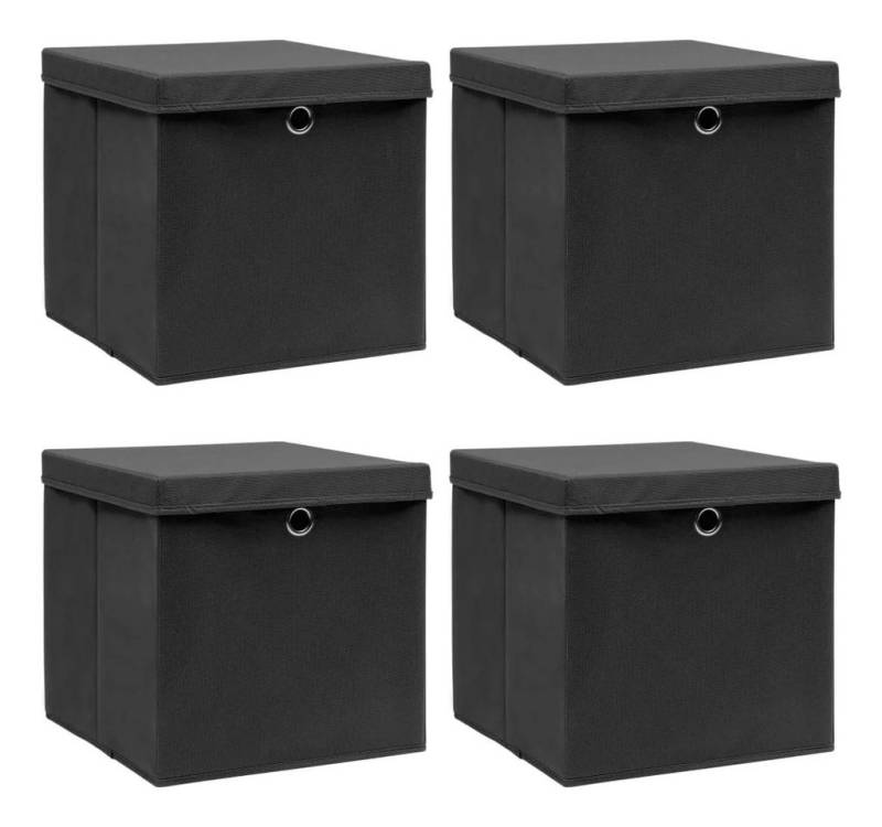 Vellora Aufbewahrungsbox Aufbewahrungsboxen mit Deckel 4 Stk. 32x32x32 cm Stoff (4 St., Mit Deckeln), Zusammenklappbar von Vellora