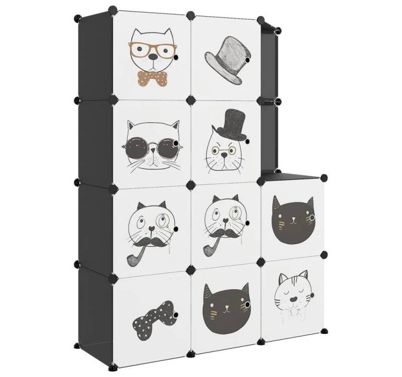Vellora Aufbewahrungsbox Kinderschrank Modular mit 10 Würfeln PP (10 St., Viel Stauraum), Farbenfrohes Muster von Vellora