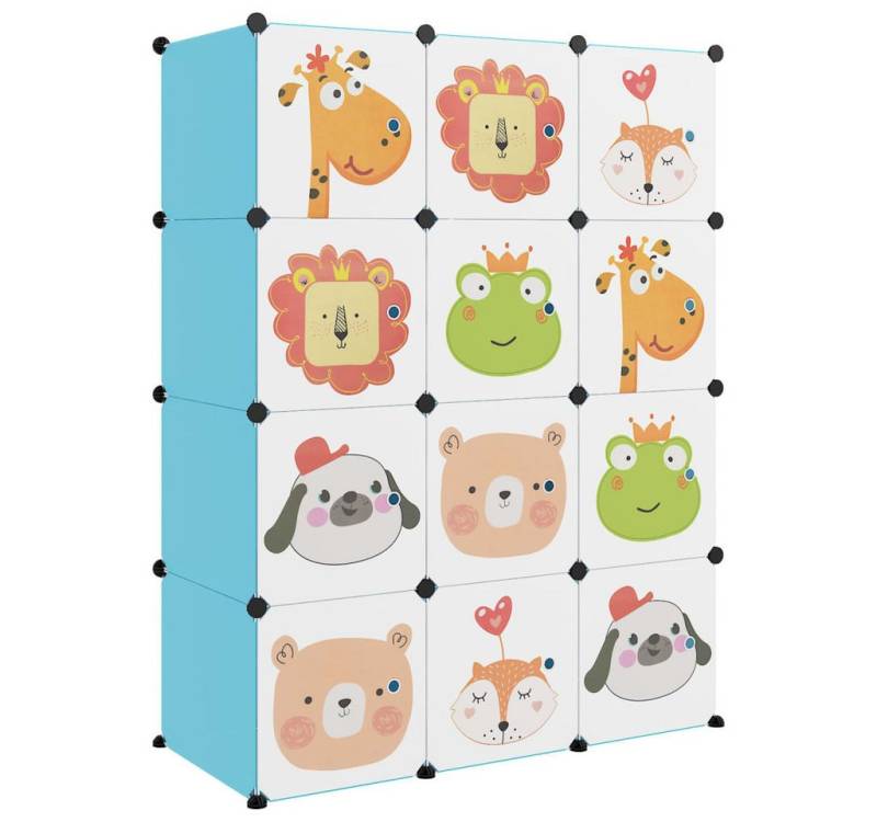 Vellora Aufbewahrungsbox Kinderschrank Modular mit 10 Würfeln PP (10 St., Viel Stauraum), Farbenfrohes Muster von Vellora