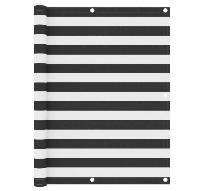 Vellora Balkonsichtschutz Balkon-Sichtschutz Anthrazit und Weiß 120x500 cm Oxford-Gewebe (1-St., Aluminiumösen) Wasserdicht, Mit 24 m PE-Seil von Vellora