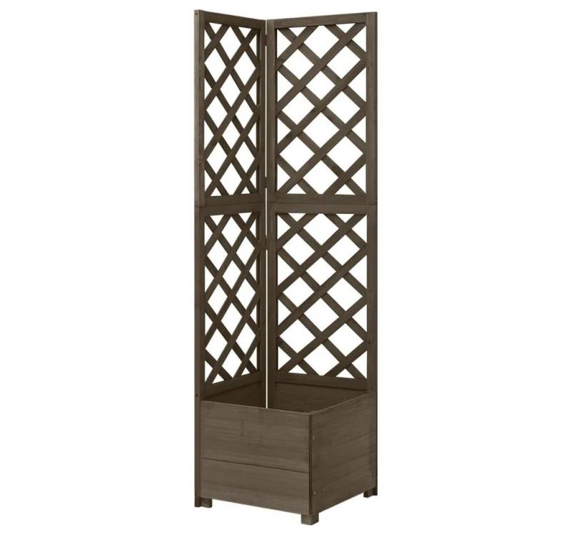 Vellora Blumenständer Eck-Spalier mit Pflanzkasten 40x40x150cm Massivholz Tanne (Design des Bodenwasserauslassgitters, 1 St), Pflanzenklettern von Vellora
