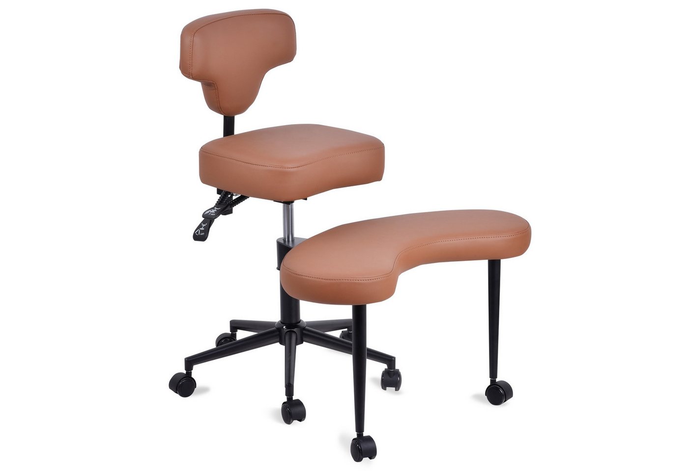 Vellora Bürostuhl Schwebezustand schwarz und braun (Multifunktionssitze, 1 St), 360 Grad drehbarer Fußhocker von Vellora