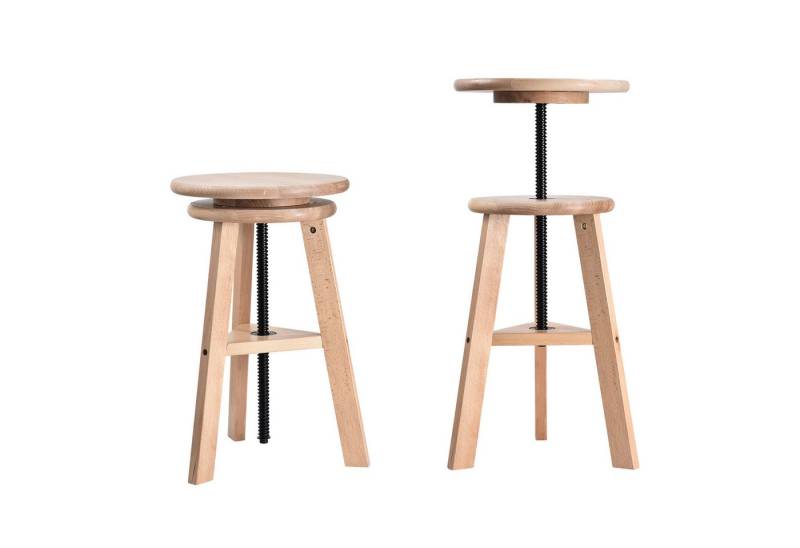 Vellora Drehhocker Malhocker Holzstuhl Arbeitshocker höhenverstellbar von 48 bis 65 cm (1 St., Sitzfläche mit Drehmechanismus), Doppellagig belastbar von Vellora