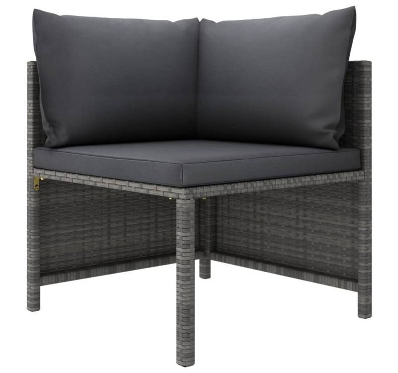 Vellora Ecksofa Modulares Ecksofa mit Kissen Grau Poly Rattan von Vellora