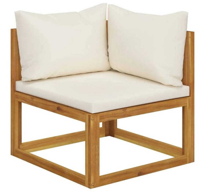 Vellora Gartenbank Modular-Ecksofa mit Cremeweißen Kissen Akazie Massivholz (1-St) von Vellora