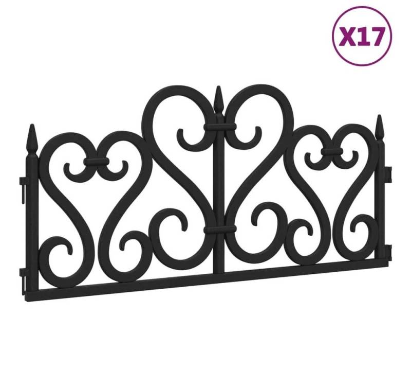 Vellora Gartenzaun Rasenkanten 17 Stk. 10 m PP, (17-St., schwarz weiß), DIY-Länge von Vellora