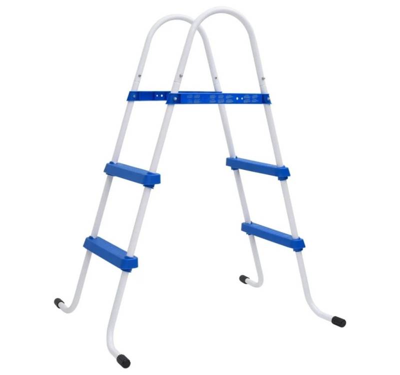 Vellora Pool-Sicherheitsleiter Pool-Leiter Blau und Weiß 84 cm Stahl (1-St., Geeignet für Aufstellpools), 2 Sprossen pro Seite von Vellora
