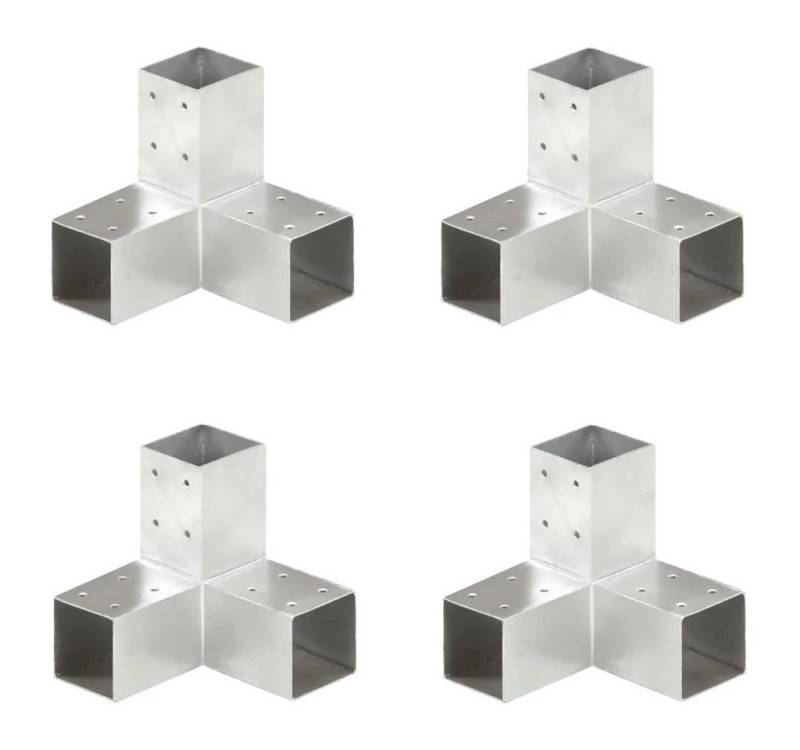 Vellora Profil-Eckverbinder Pfostenverbinder 4 Stk. Verzinktes Metall 71 x 71 mm, für Eckverbindung, (4-St., T-Form, Y-Form, X-Form), Feuerverzinkt von Vellora