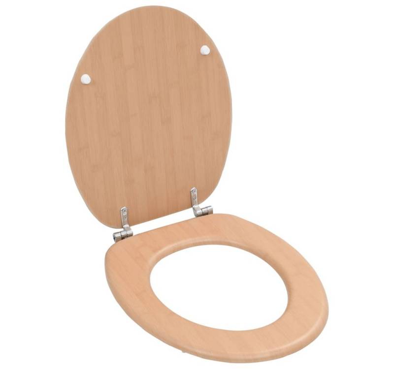Vellora Toilettensitzerhöhung Toilettensitz mit Deckel MDF Bambus-Design, 12–20 cm verstellbares Scharnier Vellora Toilettensitzerhöhung Toilettensitz mit Deckel MDF Bambus-Design, 12–20 cm verstellbares Scharnier von Vellora