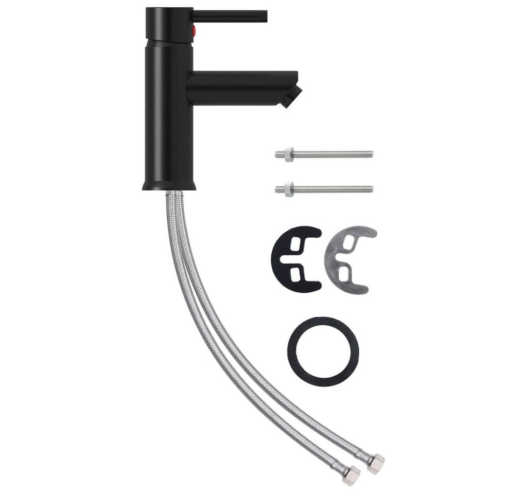Vellora Waschtischarmatur Waschtischarmatur Schaltbare Temperatur 130x176 mm (Zink, Messing, 1-St., 40-mm-Kartusche) G 3/8” 40 cm flexibler Edelstahlschlauch von Vellora