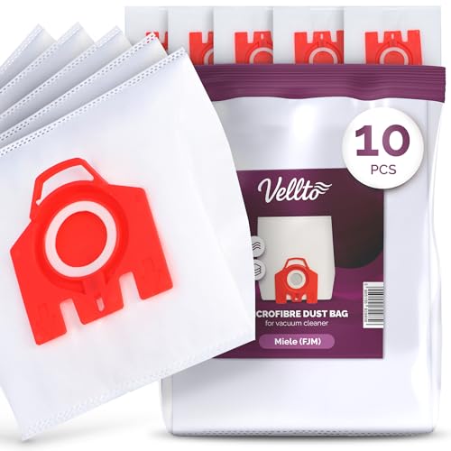 10x Vellto Staubsaugerbeutel Kompatibel mit Miele 3D Efficiency FJM Serie S2 S3 S4 S5 S6 S7 Complete C1 Compact C1/C2 S8340 S24 S256i S290 S299 S300i S399 S500 S578 S700 Ersatzbeutel Staubbeutel von Vellto