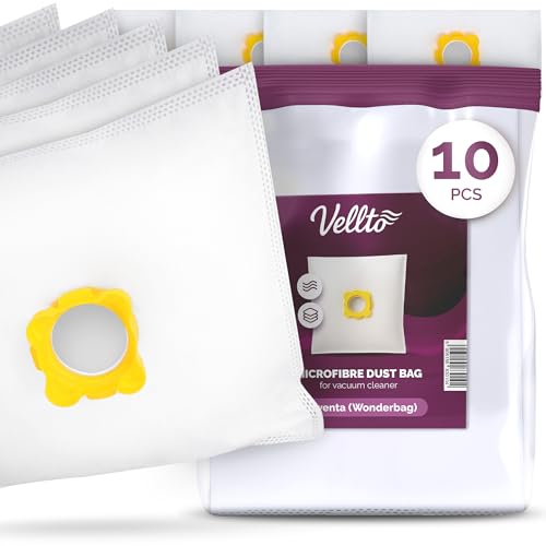 10x Vellto Staubsaugerbeutel Kompatibel mit Rowenta Wonderbag WB484720 WB305120 WB305140 WB404111 WB406120 Compacteo Silence Force Spaceo RO5913 RO5921 RO5931 RO5938 Ersatzbeutel Staubbeutel von Vellto