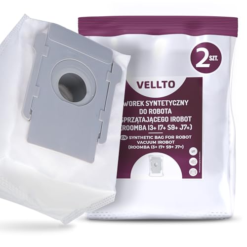 2x Vellto Staubsaugerbeutel Kompatibel mit iRobot Roomba i7 i7+ i7-Plus i8 i8+ i3 i3+ i4 i4+ i6 i6+ j7 j7+ s9 s9+ Ersatzbeutel Staubbeutel Absaugstation Filtersack Ersatzteile von Vellto