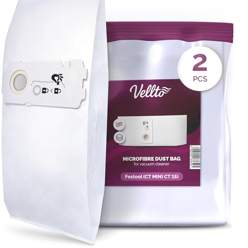 2x Velto Staubsaugerbeutel Kompatibel mit Festool CT MINI/CT MIDI/CT 15 CTC SC-FIS-CT 204308 498411 456772 498410 Ersatzbeutel Staubbeutel Filtertüten Filtersack Große Kapazität 2x Velto Staubsaugerbeutel Kompatibel mit Festool CT MINI/CT MIDI/CT 15 CTC SC-FIS-CT 204308 498411 456772 498410 Ersatzbeutel Staubbeutel Filtertüten Filtersack Große Kapazität von Vellto