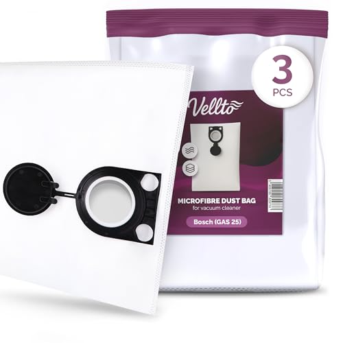 3x Vellto Staubsaugerbeutel Kompatibel mit Bosch GAS 25 50 Alternative ASA 1200 1202 2025 ASR 2025 35 H M SPIT AC1600 Ersatz Vakuumbeutel Alternative Filtersack Ersatzteile von Vellto