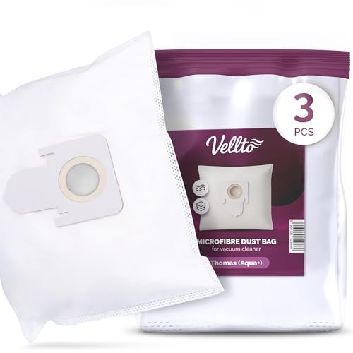 3x Vellto Staubsaugerbeutel Kompatibel mit Thomas Aqua+ Pet & Family Anti Allergy MultiClean X10 Parquet Twin TT T1 T2 Aquawash Genius Ersatzbeutel Beutel Filtertüten Staubbeutel von Vellto