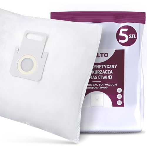 5x Vellto Staubsaugerbeutel Kompatibel mit Thomas 787230 Twin T1 T2 TT Orca Hygiene Genius Helper Aquawash Ersatzbeutel Staubbeutel Filtertüten Vlies Filtersack von Vellto