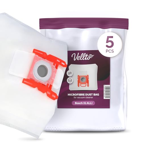 5x Velto Staubsaugerbeutel Kompatibel mit Bosch PowerProtect Typ G ALL BBZ41FGALL GL30 GL45 GL20 SERIE 2 4 6 8 BBZ16FGALL BGL8XHYG BGD38RD1H BSGL51338 Ersatzbeutel Staubbeutel Filtertüten von Vellto