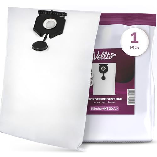 Vellto Staubsaugerbeutel Ersatz Filtertüten Beutel Kompatibel mit Karcher: 2.889-154.0 NT 30/1 Tact Te L NT 30/1 Tact Te M NT 30/1 Tact L NT 30/1 Ap Te L NT 30/1 Ap L Vliesfilterbeutel von Vellto