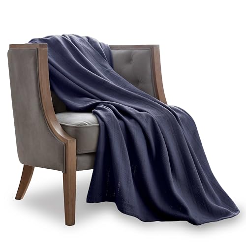 Vellux Decke aus 100% Baumwolle, 360 g/m², weich, atmungsaktiv, gemütlich und leicht, Thermodecke, für alle Jahreszeiten, Queen-Size-Decke, perfekt für Schichten, Bett, Couch und Sofa, Hotelqualität, von Vellux